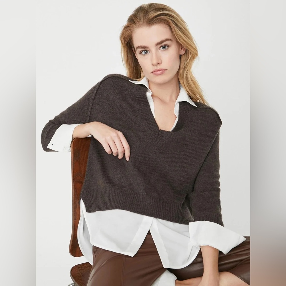 Brochu Walker V Neck Layered Looker Sweater